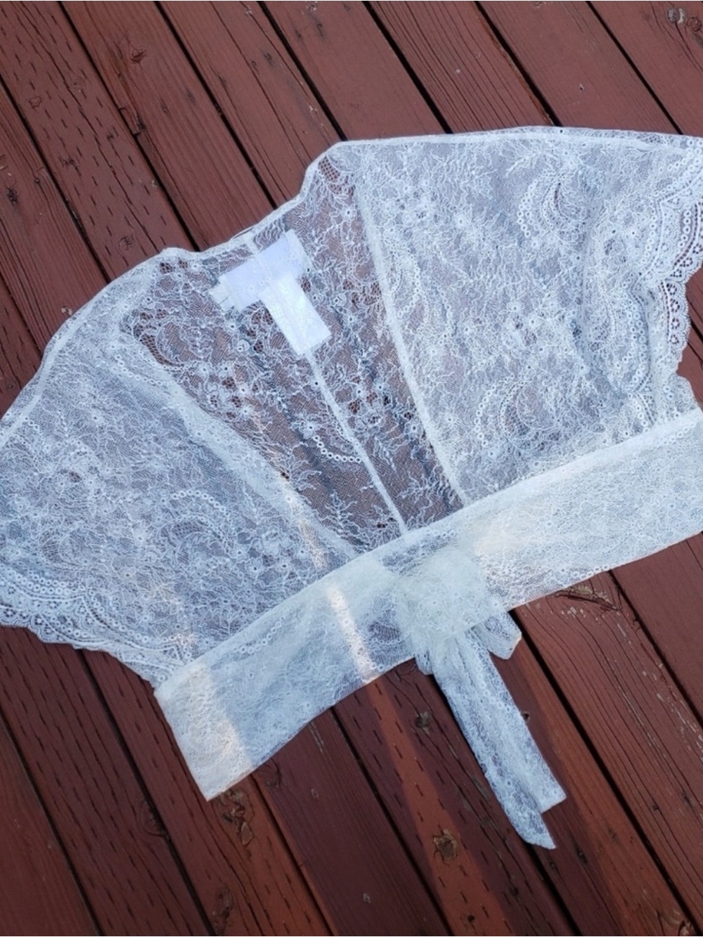 *RARE* David's Bridal White Lace Bridal Wrap Scarf